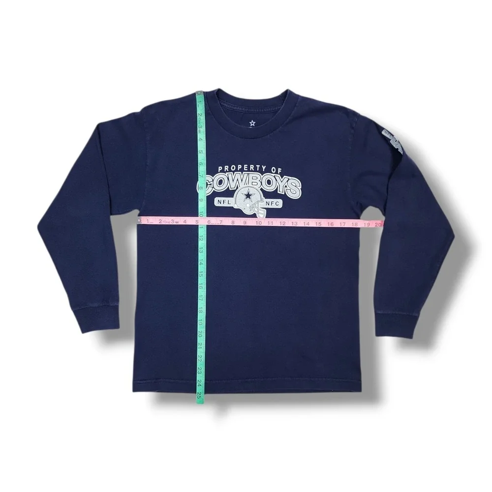 Dallas Cowboys Property Of Cowboys NFL NFC Long Sleeve Navy Blue T-Shirt Youth L